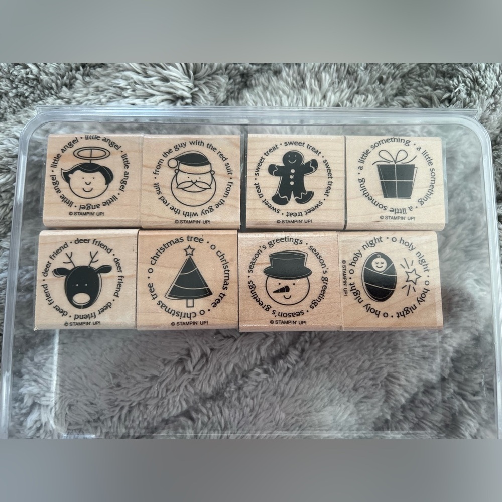 Stampin’ Up! Christmas Theme Deer Friends 2008 Set of 8 Stamps Retired